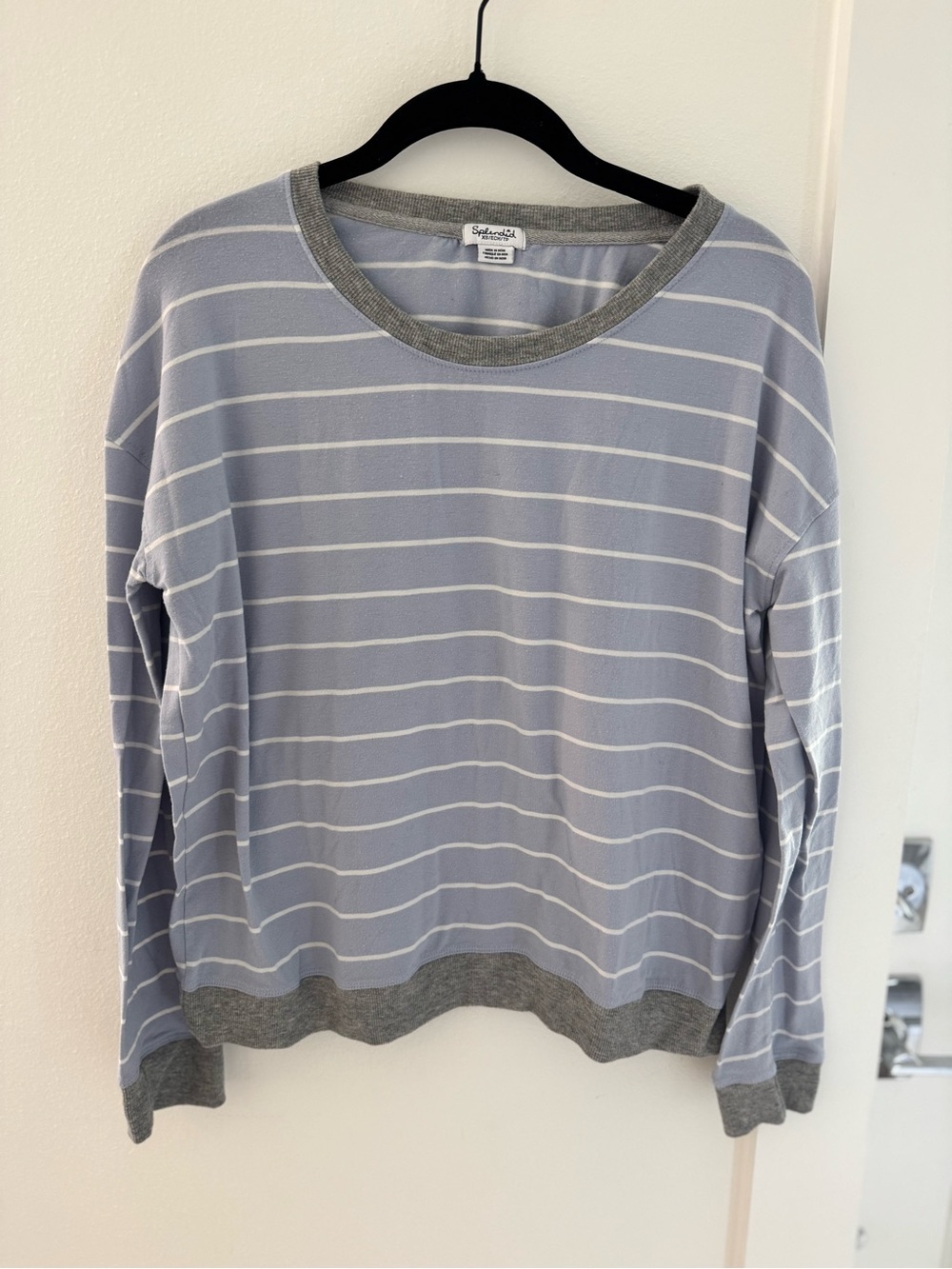 Splendid Light Purple & Gray Striped Pullover